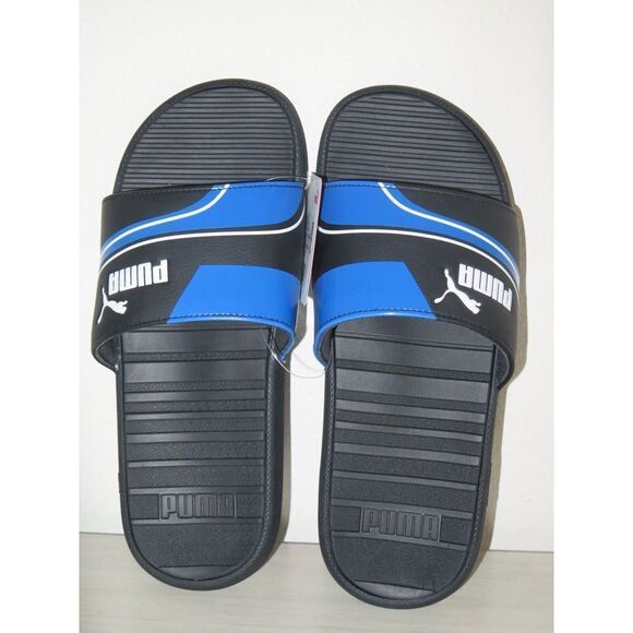 Puma 383437 03 Men's Sz 9 Puma Black/Royal Blue Cool Cat Tech Slides - Picture 6 of 11